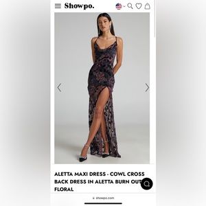 Aletta Cowl Cross Back Maxi Dress from Showpo US size 2, tags on never been worn